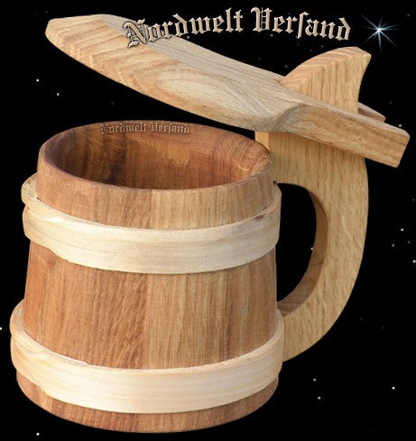 Bierkrug "Wikinger" aus Eichenholz