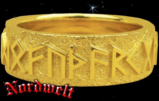 Runenring 24er Futhark 585er Gold