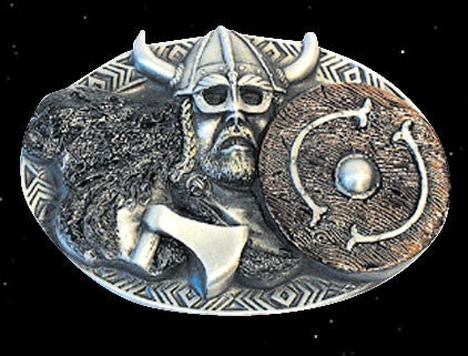 Gürtelschnalle "Berserker mit Schild"