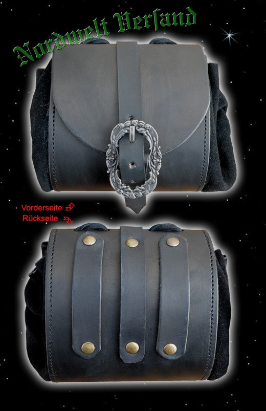 schwarze Gürteltasche mit Schnalle