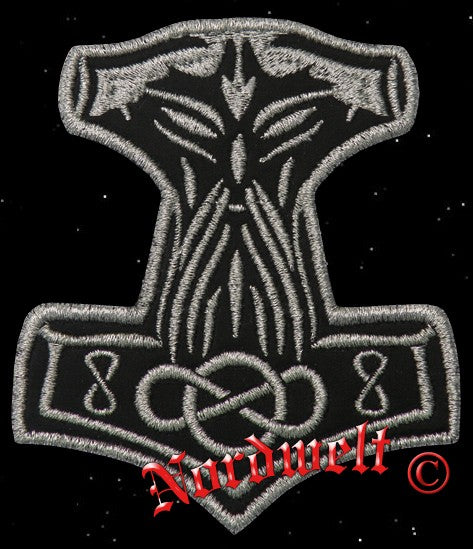 Thorhammer Aufnäher Metall Garn Mjlnir Thors- Hammer Patches Biker