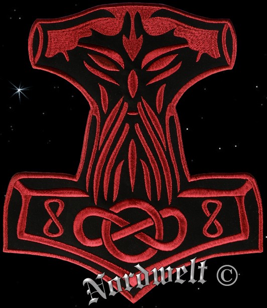 Thorhammer Qualität Aufnäher für Biker Kutte oder Jacke Thors- Hammer Mjölnir