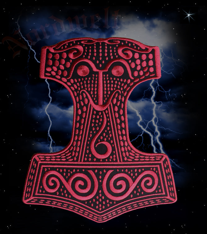 Thorhammer Aufnäher Skane Thors-Hammer Mjönir für Kutte Rücken Patches