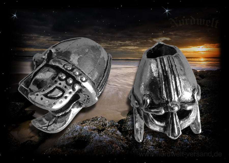 Wikinger Helm Barthülse, Bartschmuck Haarhülse Bartperle Zinn Haarperle