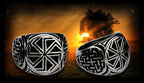 Sonnenrad Kolovrat Ring Edelstahl slawischer ostgermanischer Schmuck 