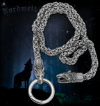 Königskette Byzantiner Halskette mit Wolfskopf Wikinger Kette Edelstahl Schmuck