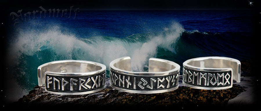 24er Futhark Runenring gemeingermanische Runenreihe Ringe mit Runen Silber