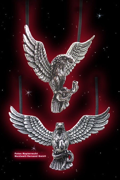 Adler greif Schlage Symbol germanisches Deutscher Freiheitskampf Anhänger Silber