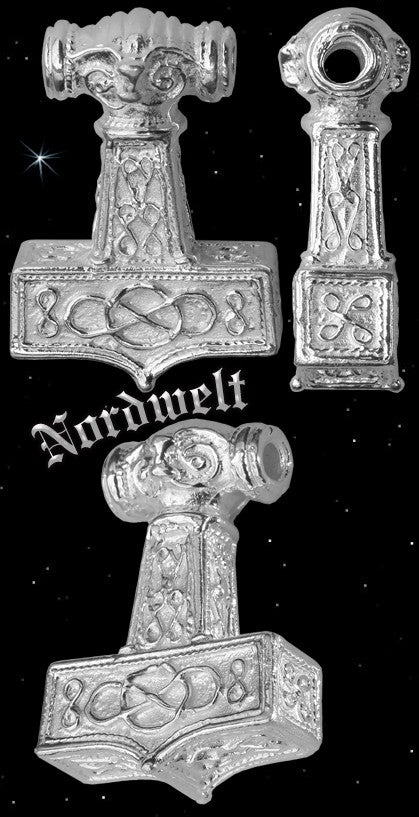 Ostergötland Thorhammer Mjönir 925er Steriling Silber Thors-Hammer Zermalmer