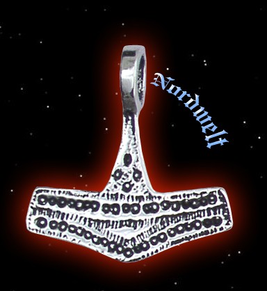 Thorhammer von Rømersdal Bornholm Mjölnir Thors-Hammer Sterling Silber