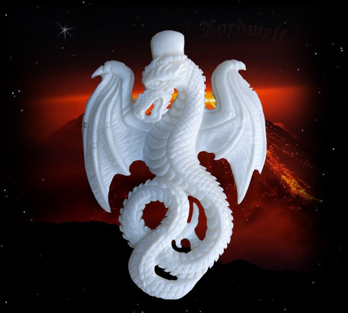 Knochen Anhänger Drache Schmuck