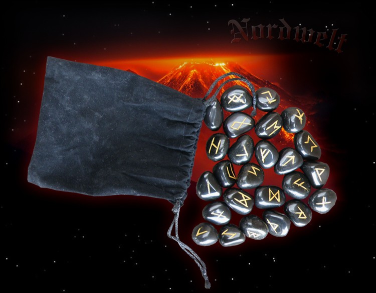 Runensteine Runenmagie mit 24er Futhark Onyx Runen Steine 