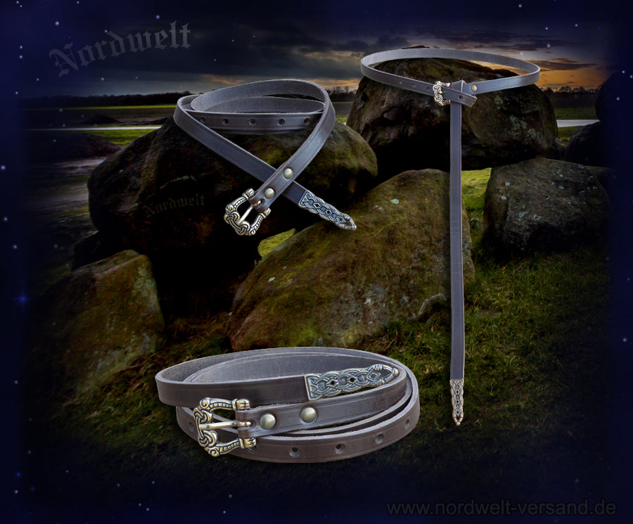 Wikingergürtel Langgürtel Borrestil Gürtel Gürtel Wikingerzeit aus Leder Borre- Stil 