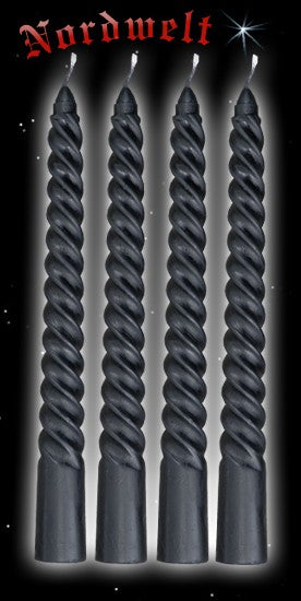 gothic Spiralkerzen schwarze gedrehte Kerzen 