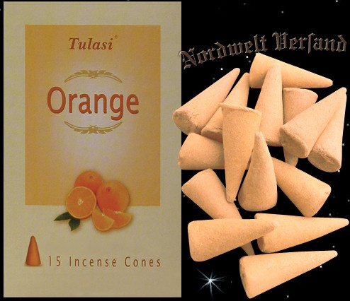 Räucherkegel Orange  Räucherkerzen, Räucherhüte Orangenduft Tulasi