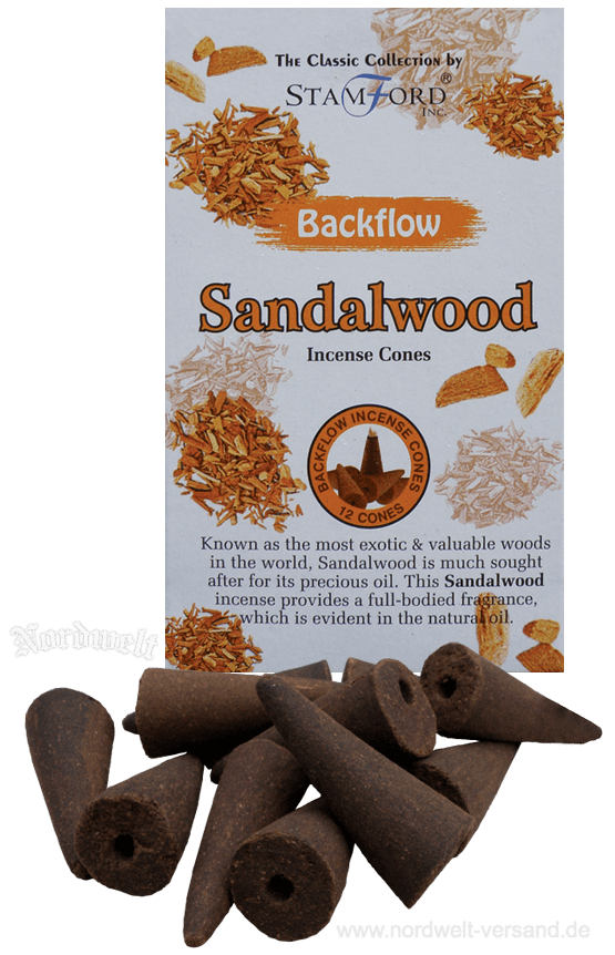 Sandelholz Rückfluss- Räucherkegel von Stamford, Sandalwood