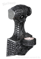 Thorhammer Teelichthalter, Wanddekoration Mjölnir Thors-Hammer aus Polyresin
