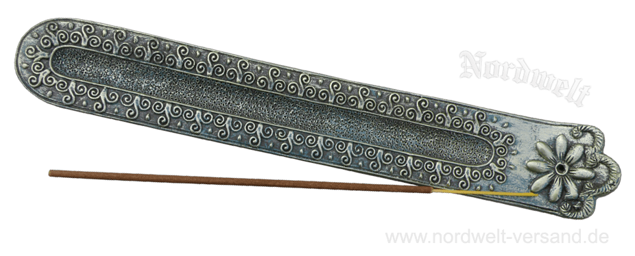  Räucherstäbchenhalter mit Blume, Polyresin