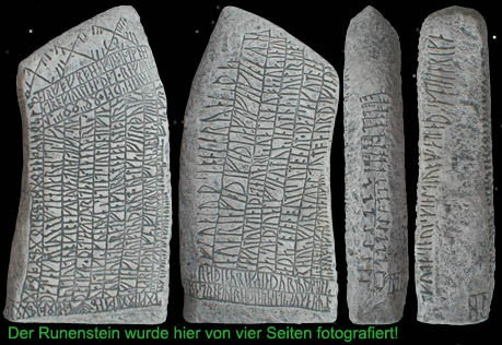 Runenstein von Röck Südschweden mit Hunderten von Runen