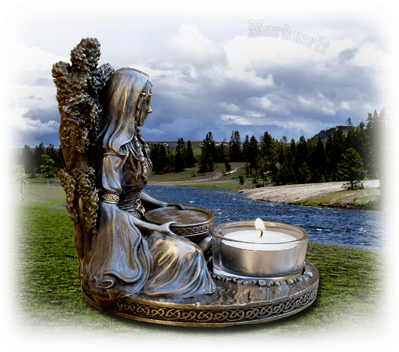 Danu Keltische Göttin Figur Statue Kerzenhalter Dana Muttergöttin 