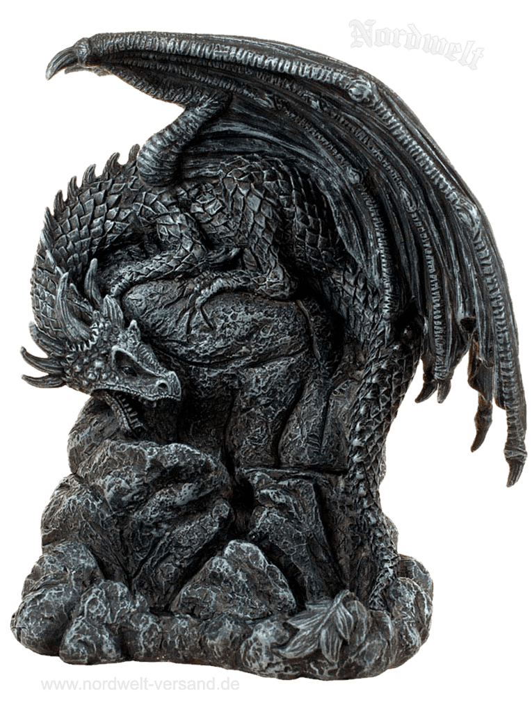 Drache Figur Rückfluss- Räucherkegelhalter für Räucherkegel, Drachen- Figuren aus Polyresin