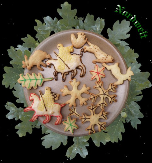 Symbolgebäck Tiere und Runen Symbole der nordischen Mythologie