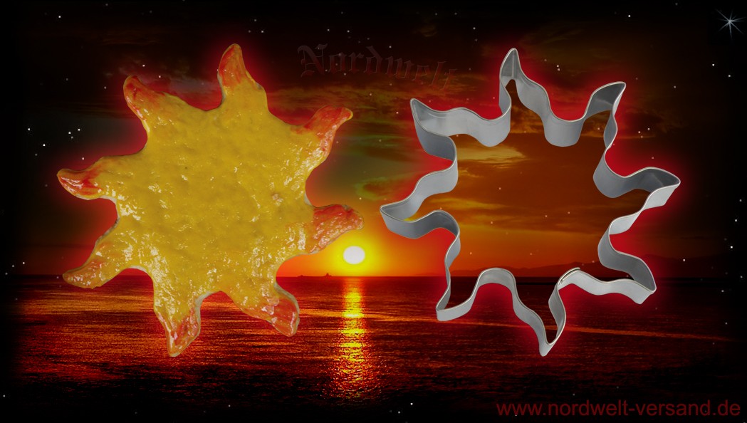 Ausstecher Teigform Sonne, Edelstahl Ausstechformen für Symbolgebäck 