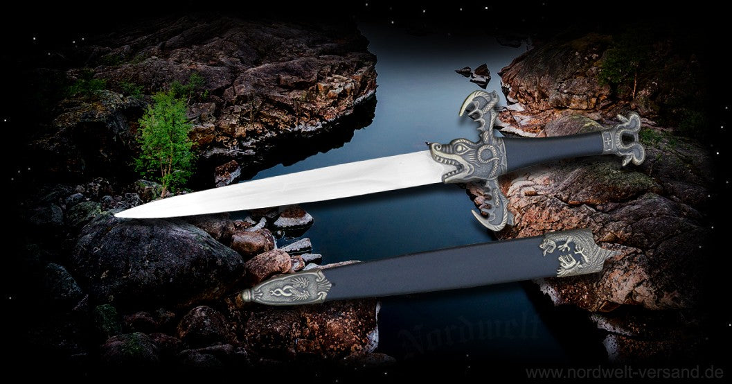Barbaren Dolch Phantasie Messer mit Drachen
