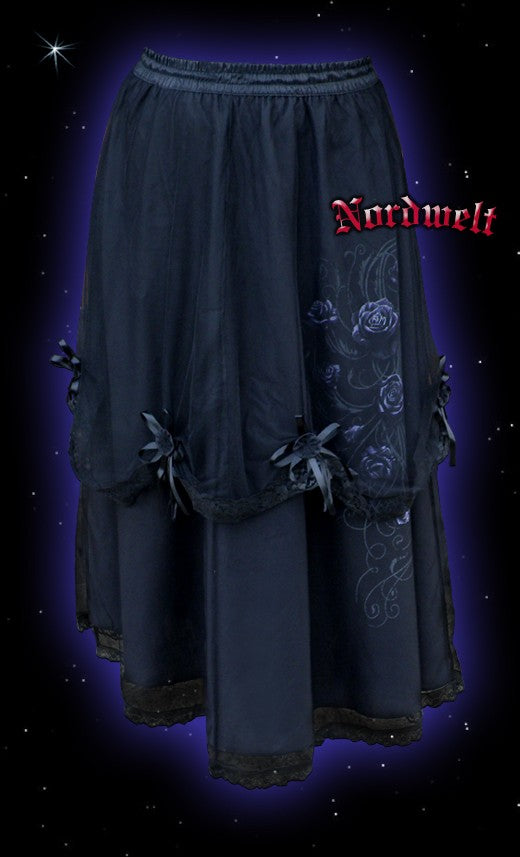 Gothik Rock in schwarz mit hochwertigem Siebdruck gothic mit schwarzen Rosen