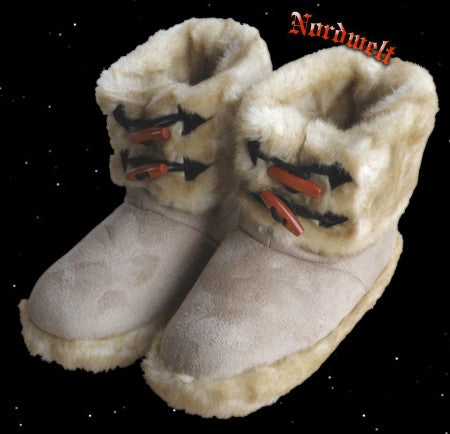 Fell- Hausschuhe Hüttenschuhe  Kunstfell warme Winter Schuhe Puschen Webpelz Fellhausschuhe