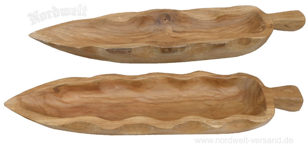Holzschale Blatt- Form Mittelalter, rustikale Ambiente Schale aus Holz