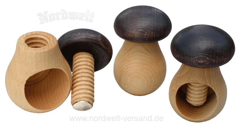 Pilz Nussknacker, knackt sehr gut die harten Nüsse zum Julfest. Knacker knackt die harte Nuss im Handumdrehen! 