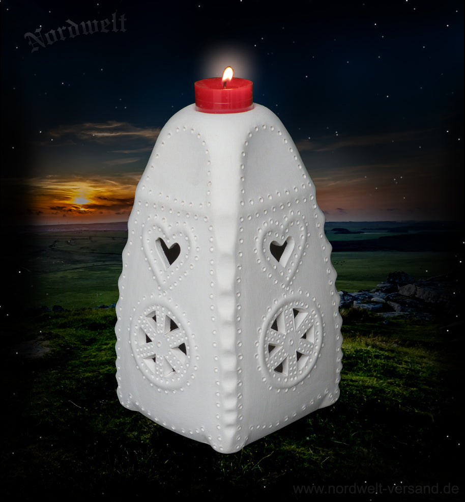 Julleuchter Allach Tradition Brauchtumsleuchter zum Julfest weiss Turmleuchter Kerzenhalter 
