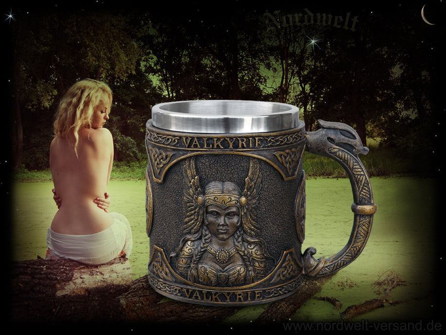 Valkyrie Kelch Becher Walküre Schildmaid Schlachtjungfer Schildjungfer Polyresin Odins Jungfrau
