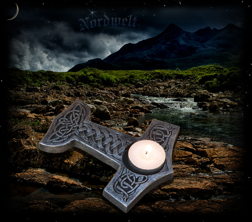 Thorhammer Teelichthalter Thors Hammer Mjölnir Kerzenhalter