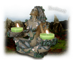 Figur Wächterin des Waldes und Waldgeister Kerzenhalter PAGAN Naturreligion 