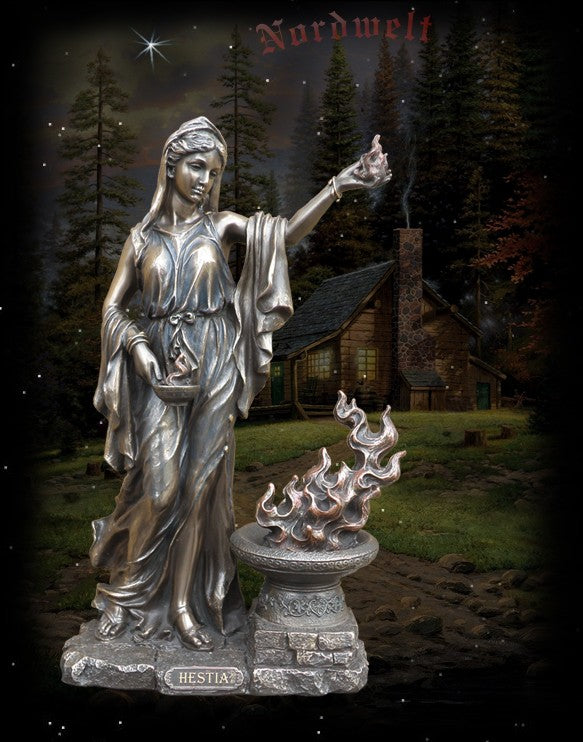 Göttin der Familie und der Herdfeuers, Hestia, bronzefarbend