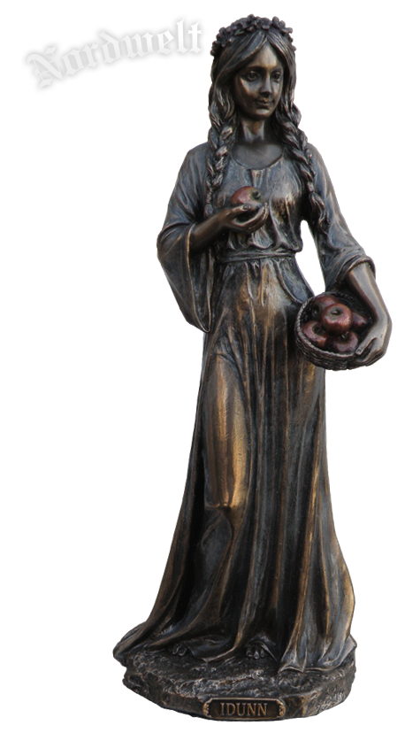 Idun Iduna Göttin der ewigen Jugend  Figur Idunn Göttin Bronzefigur Fruchtbarkeitsgöttin Frühlingsgöttin