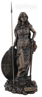 Freya Frühlingsgöttin Göttin der Liebe der Fruchtbarkeit bronziert Statue Figur 