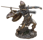 Speerwerfer Wikinger Germane Nordmann Figur Statue Skulptur bronziert Krieger mit Speer