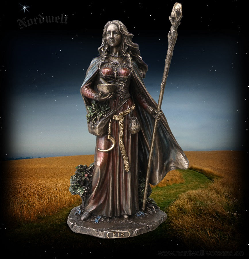 Germanische Göttin Eir Figur, bronziert, für Gesundheit und Heilung