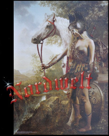 Walküre Poster Kunstdruck Odins Jungfrau mit Pferd Schildmaid