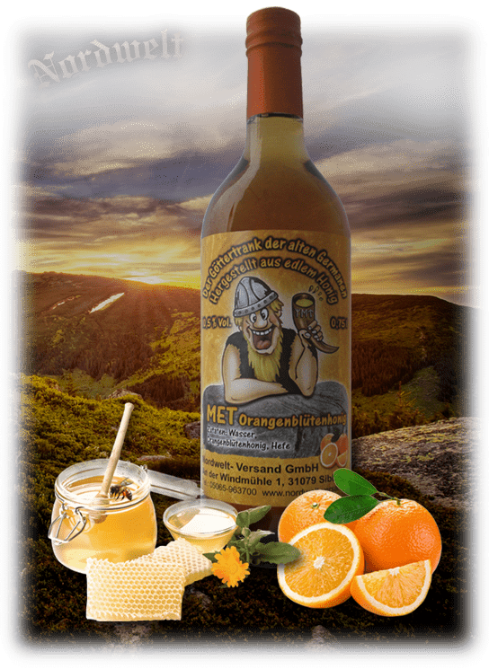 Met "Orangenhonig" 10,5% vol., 0,75 Liter Flasche