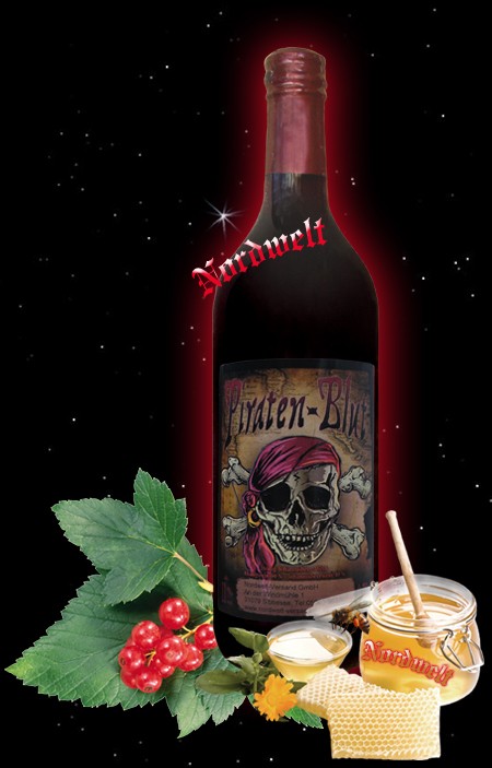 Piratenblut Piraten Getränk Freibeuter Wein Johannisbeerwein Honigwein Met 