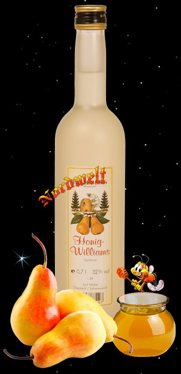 Obstbrand Williams Birne mit Honig Edelobstbrand