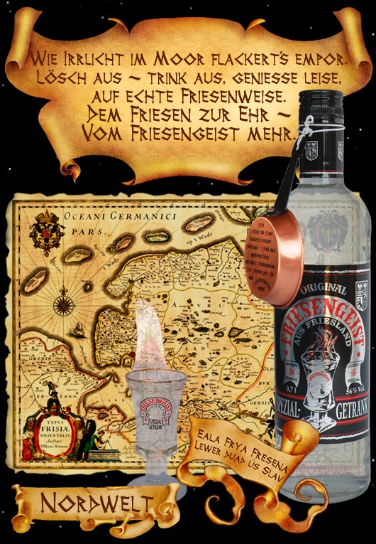 Friesengeist Friesen Schnaps 56% vol; 0,7 Liter Flasche